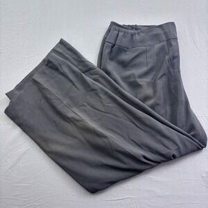 Jones New York Collection Woman Gray Ribbed Wide Leg Dress Pants Plus Size 20W